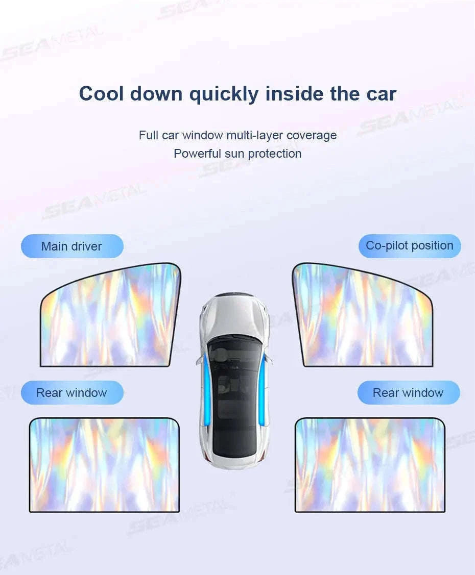 Car Side Window Sun Shade Curtain-Front 2Pcs