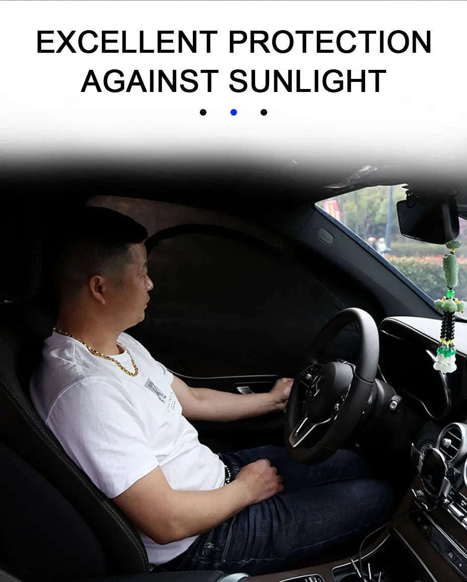 Car Side Window Sun Shade Mesh with Zipper-2pcs front window