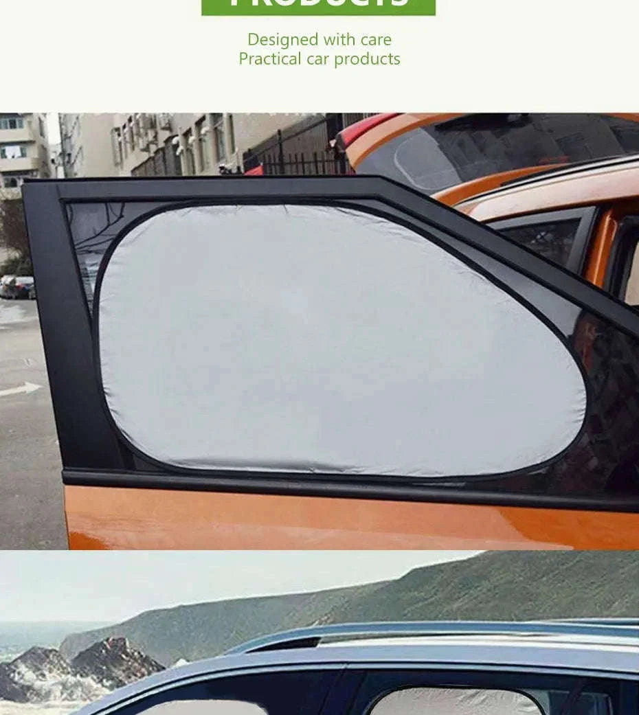 Car Side Window Sun Shade Polyester Sun Protection Cover-Front side window x2