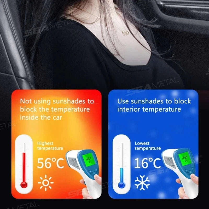 Car Side Window Sun Shade Polyester Sun Protection Cover-Front side window x2