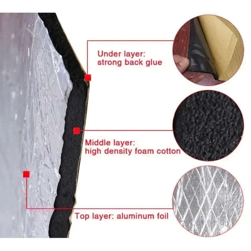 Car Sound Deadener and Thermal Insulation Mat 50x200cm 5/10mm-2000x500x5mm