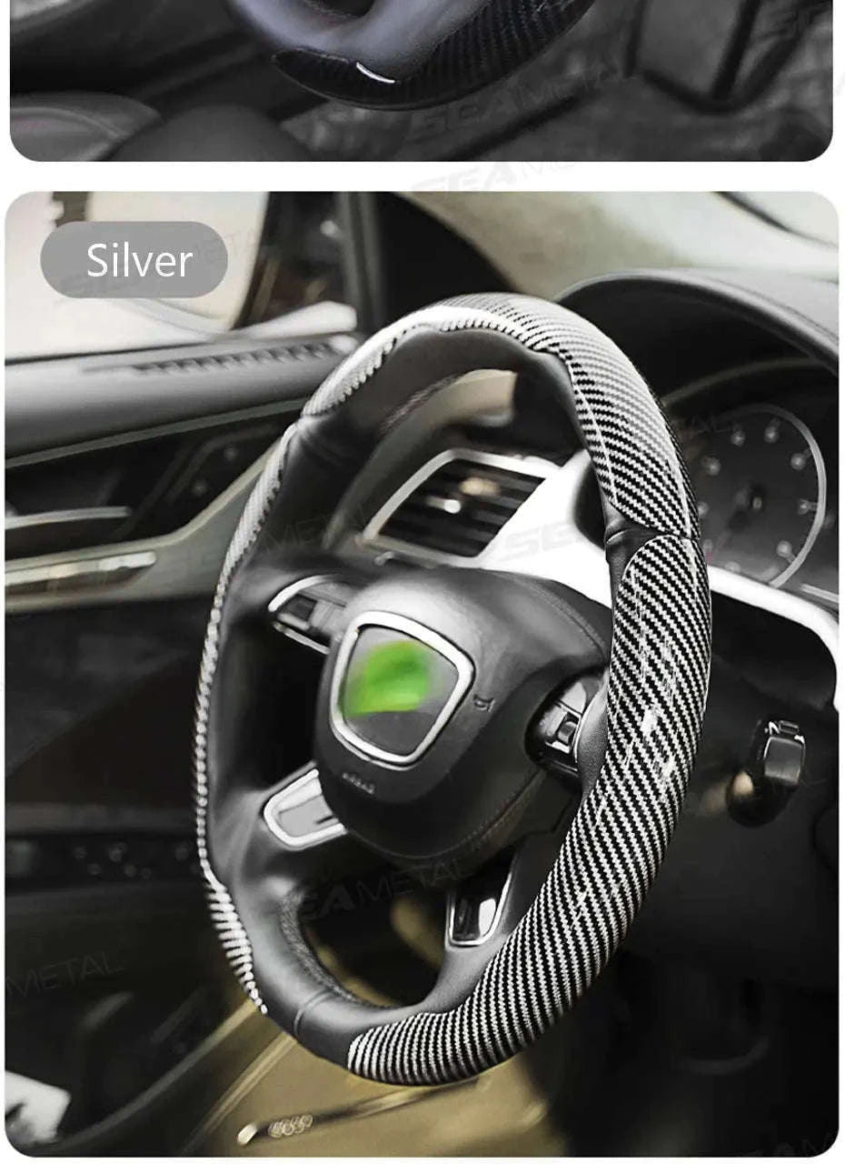 Car Steering Wheel Cover Anti-Scratch Protector-Silver 3pcs