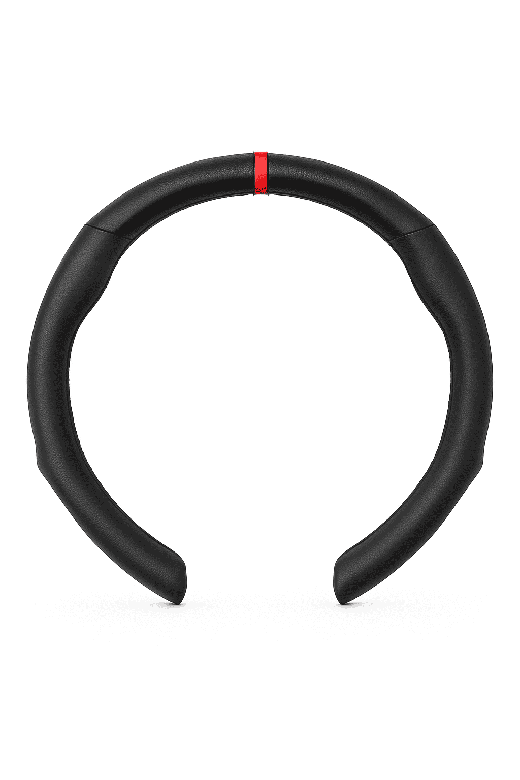 Car Steering Wheel Cover Nappa Leather Snap-On with Centering Marker-Black 1PC