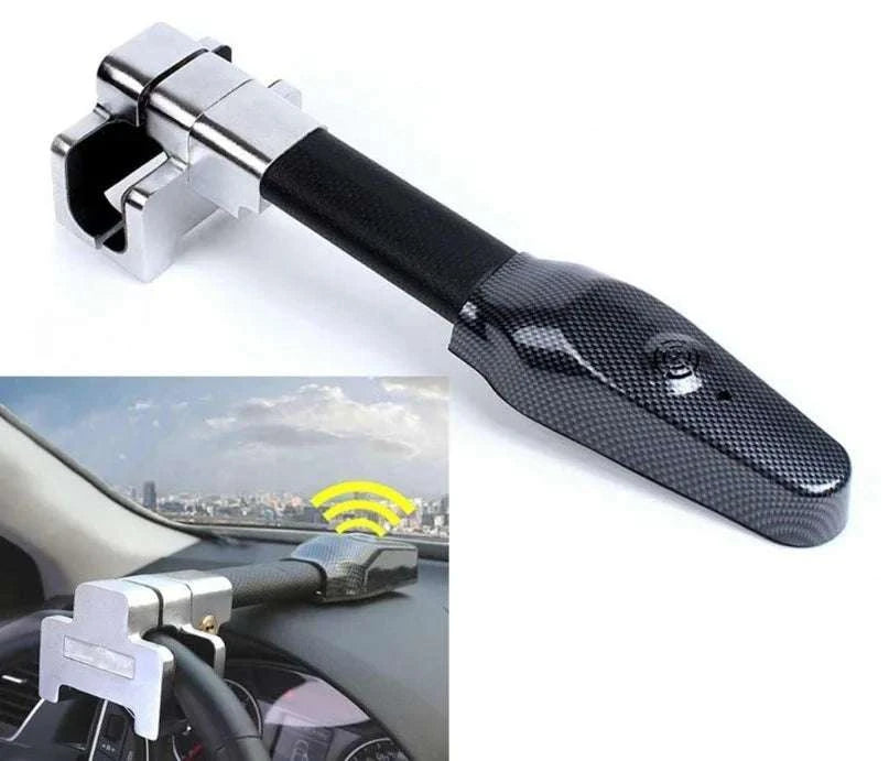 Car Steering Wheel Lock with Alarm Anti-Theft Security Lock-black