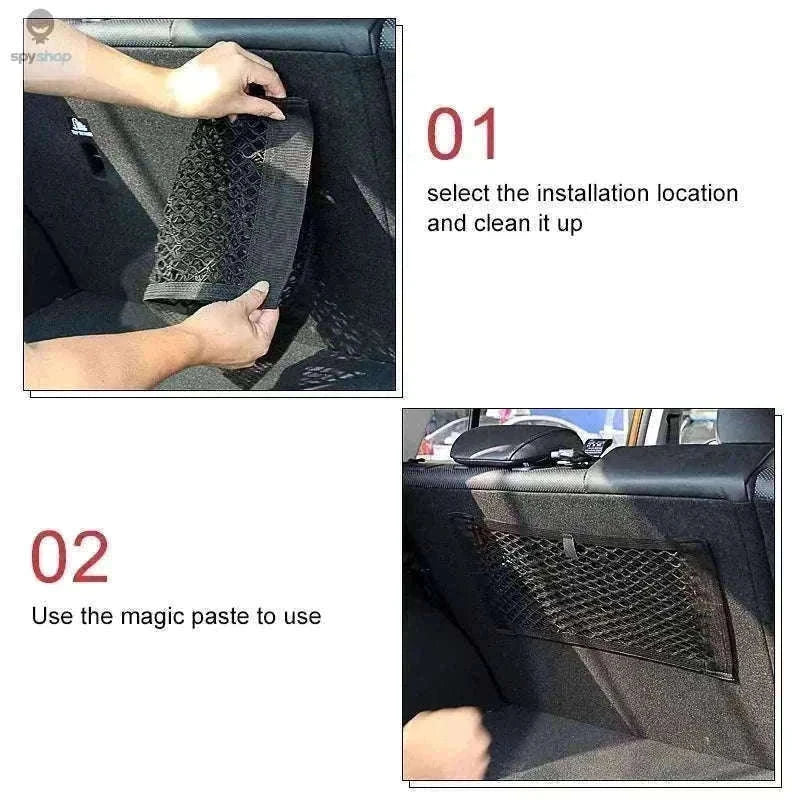 Car Storage Net Pocket Organizer for Tidy Vehicle Interiors-80 x 25cm