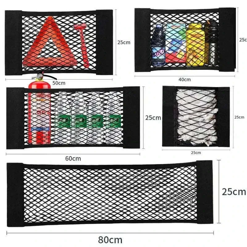 Car Storage Net Pocket Organizer for Tidy Vehicle Interiors-80 x 25cm