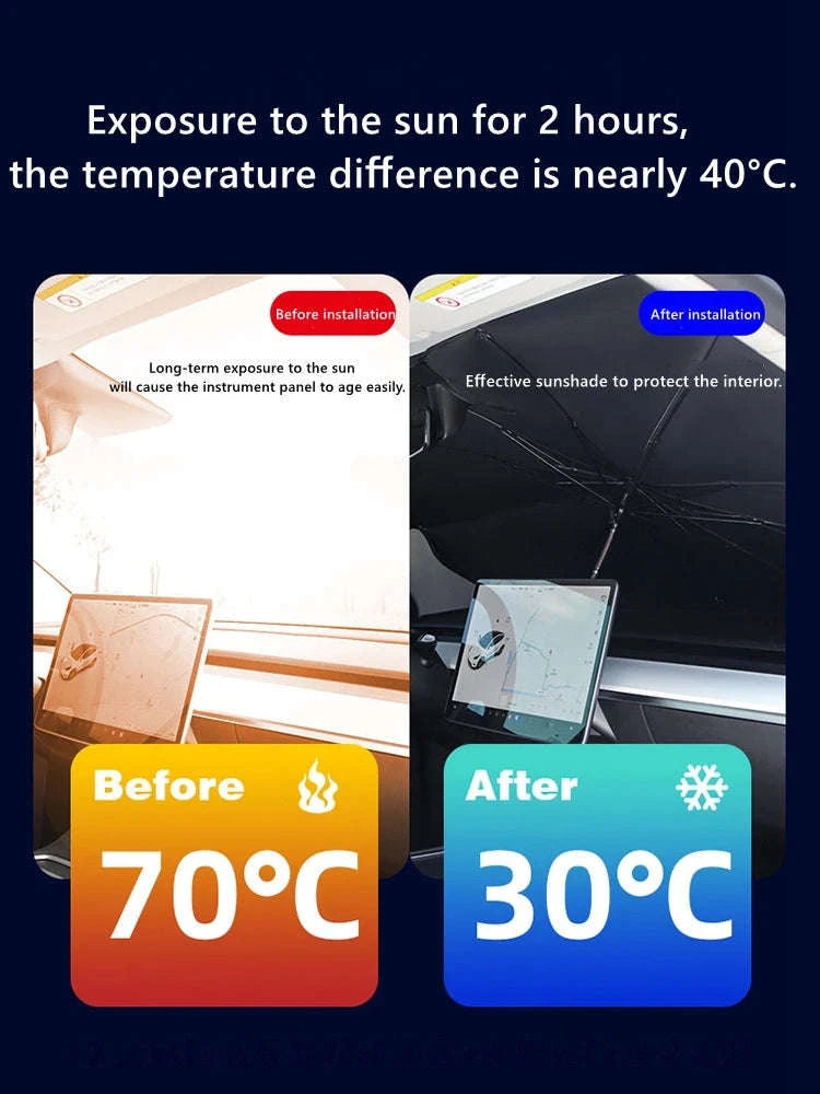 Car Sun Shade Retractable Front Windshield Parasol-large