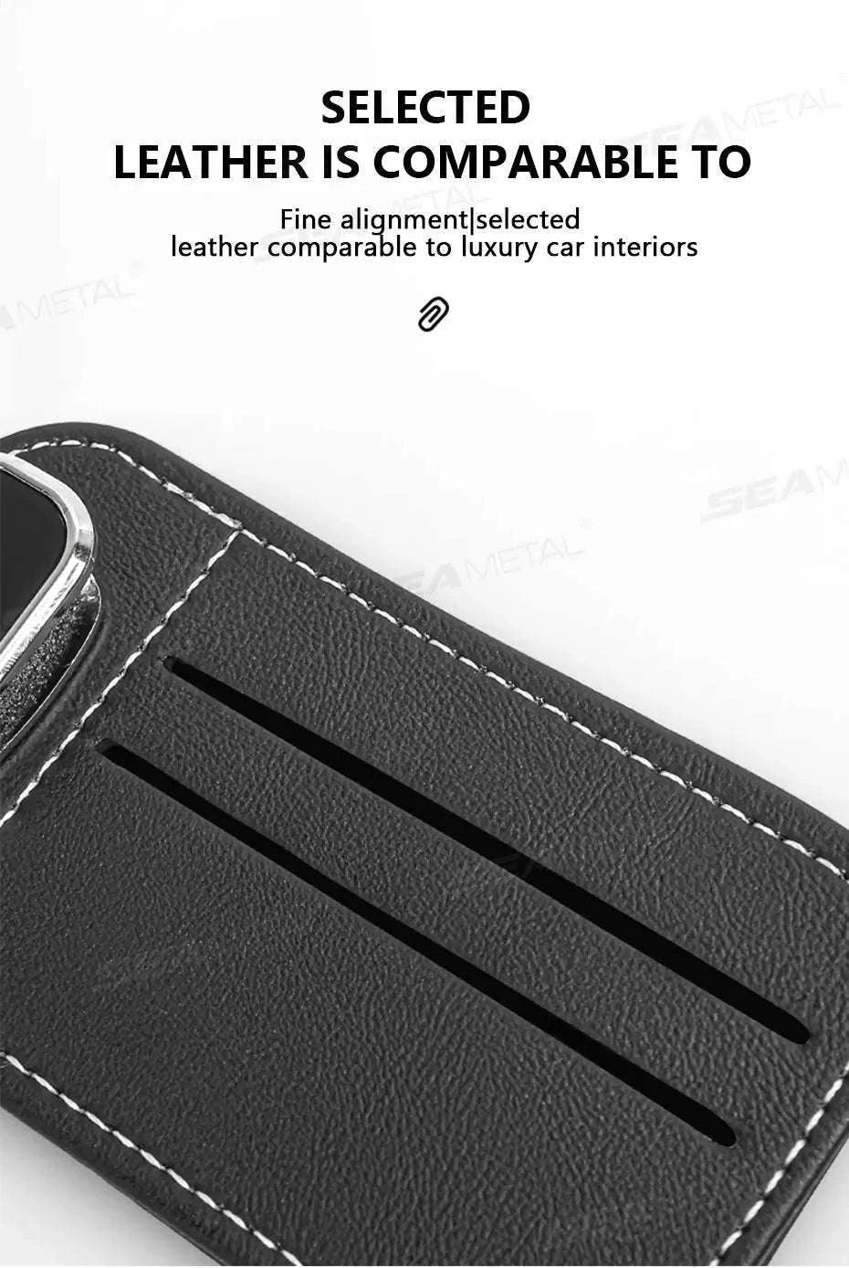 Car Sun Visor Glasses Clip with Card Holder-Gray