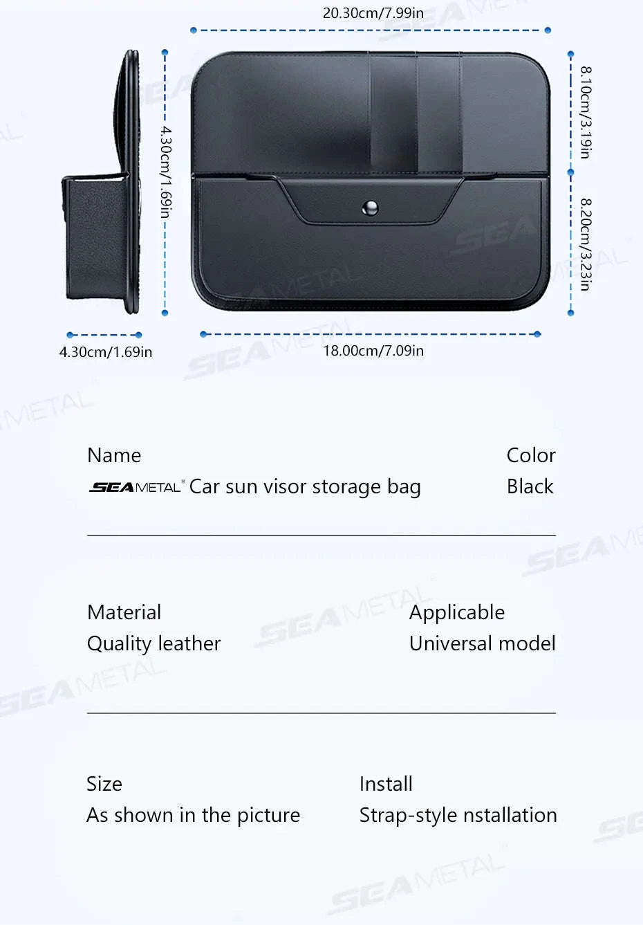 Car Sun Visor Organizer Multi-Pocket Storage Bag-1pc