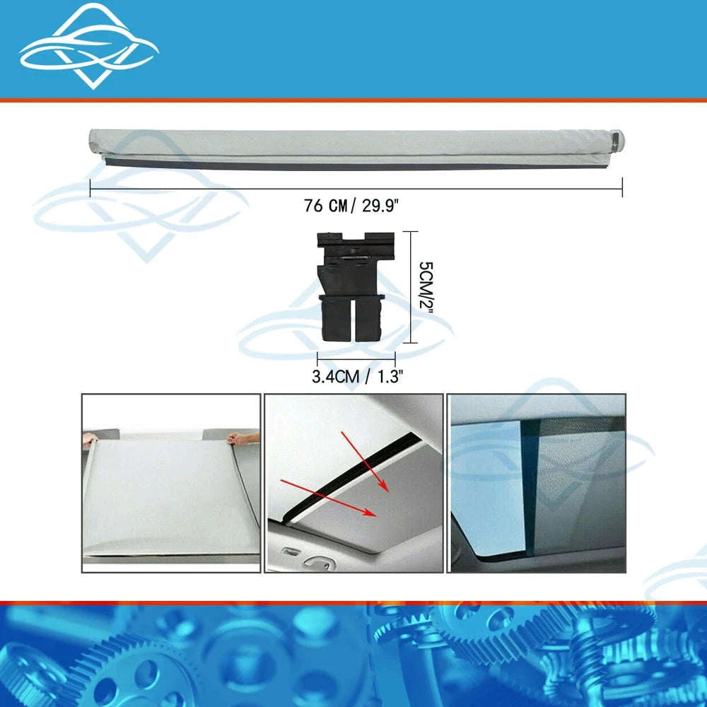 Car Sunroof Sunshade Curtain Replacement-Beige / China Mainland
