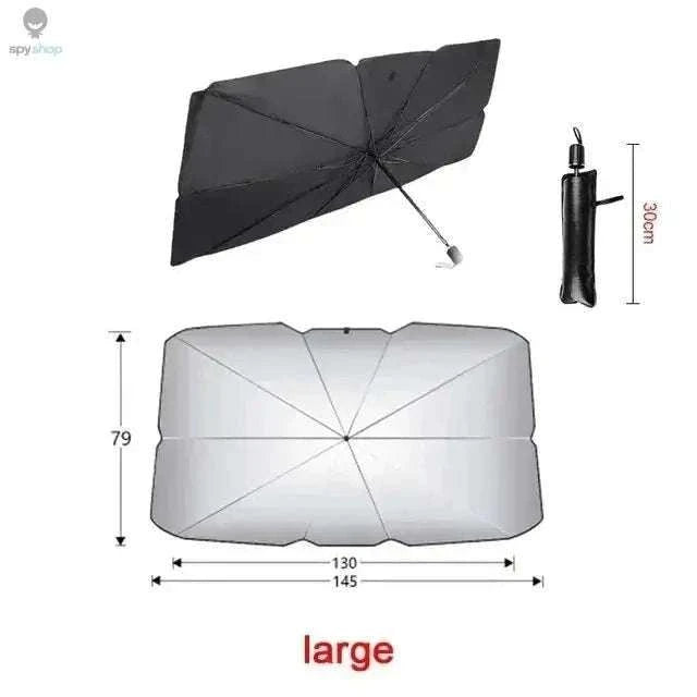 Car Sunshade Umbrella – Windshield Heat & UV Protection with Foldable Umbrella Design-