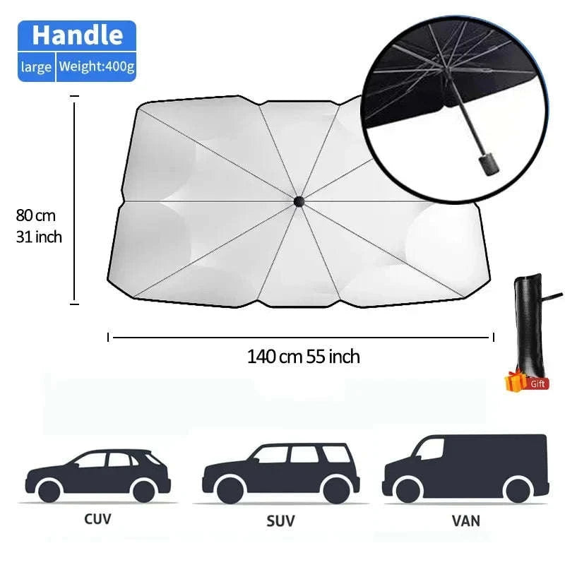 Car Sunshade Windshield Umbrella-Handle Opening M