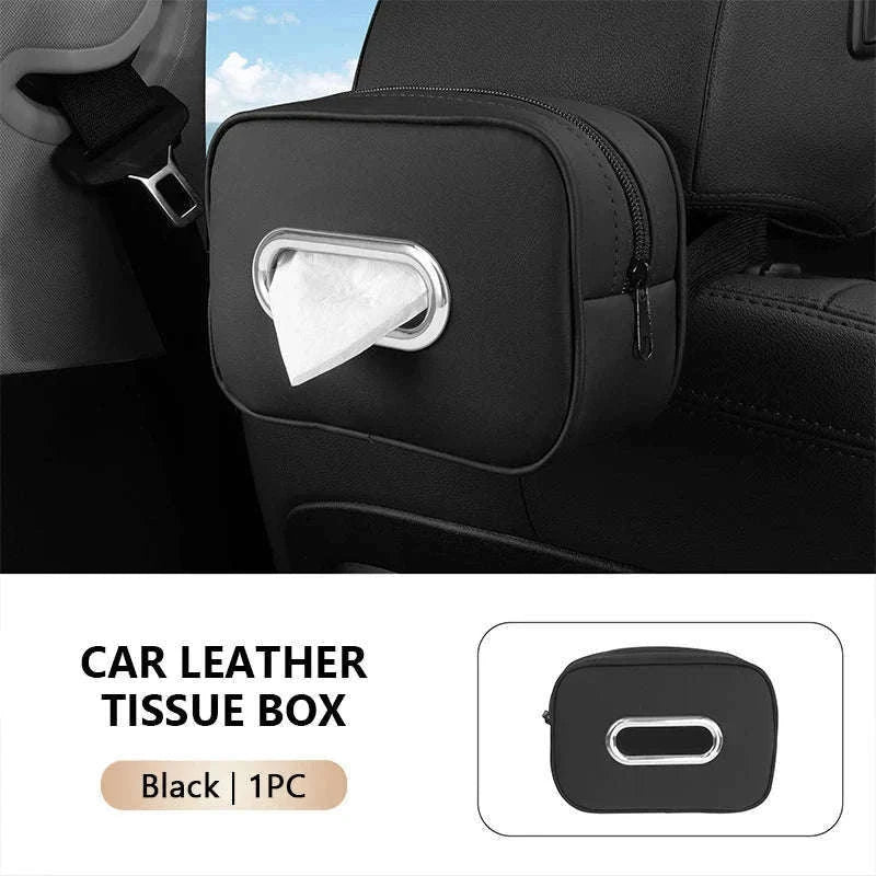 Car Tissue Holder with Adjustable Strap-Red 1pc