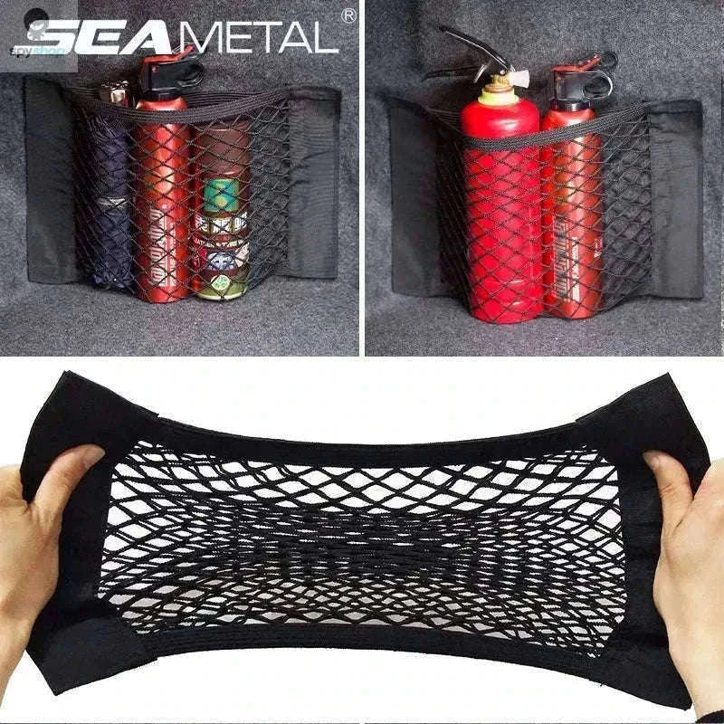 Car Trunk Mesh Organizer for Neat, Secure Cargo Storage-40x25