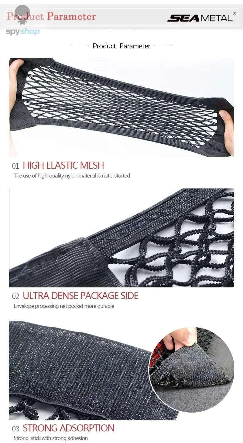 Car Trunk Mesh Organizer for Neat, Secure Cargo Storage-40x25