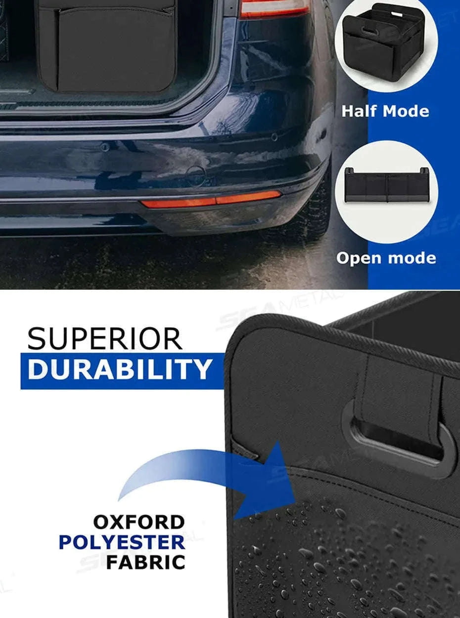 Car Trunk Organizer 63L Large-Capacity Foldable Storage Box-Black