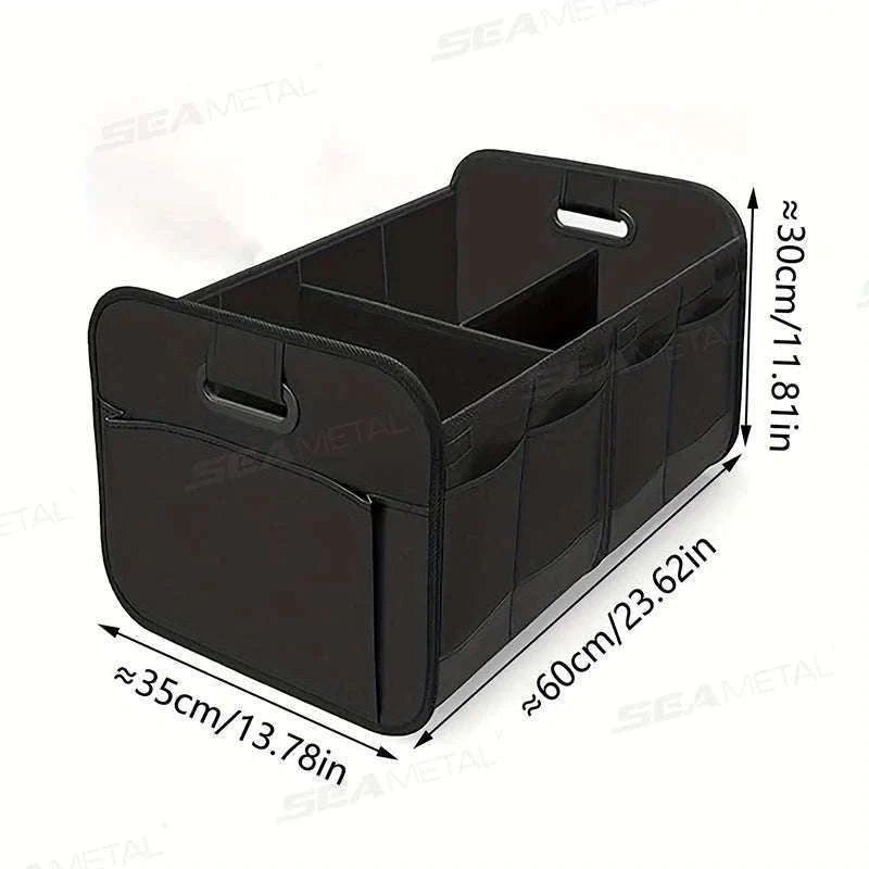 Car Trunk Organizer 63L Large-Capacity Foldable Storage Box-Black