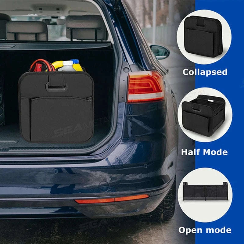 Car Trunk Organizer 63L Large-Capacity Foldable Storage Box-Black