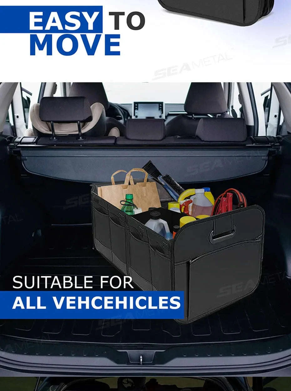 Car Trunk Organizer 63L Large-Capacity Foldable Storage Box-Black
