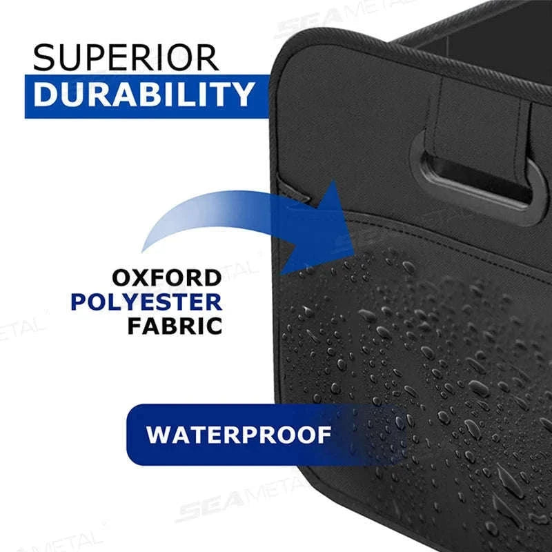 Car Trunk Organizer 63L Large-Capacity Foldable Storage Box-Black