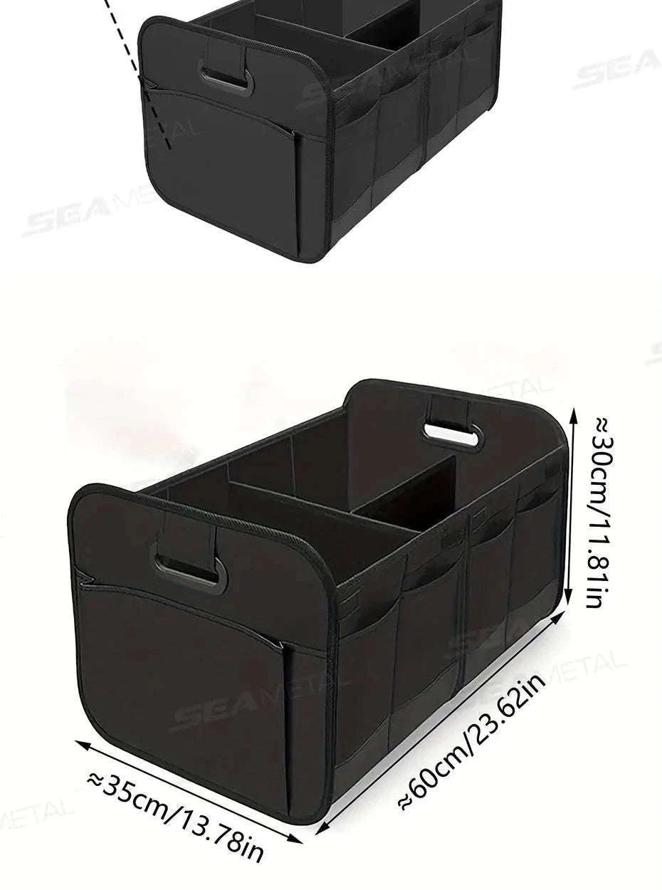 Car Trunk Organizer 63L Large-Capacity Foldable Storage Box-Black