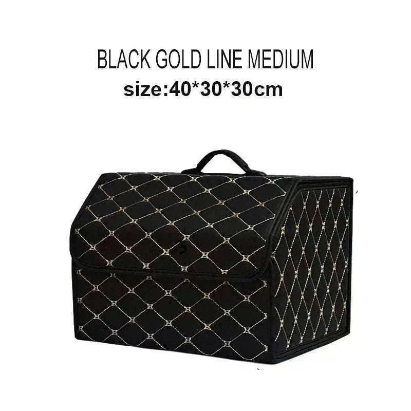 Car Trunk Organizer Box Large Capacity Foldable PU Storage Bag-golf S