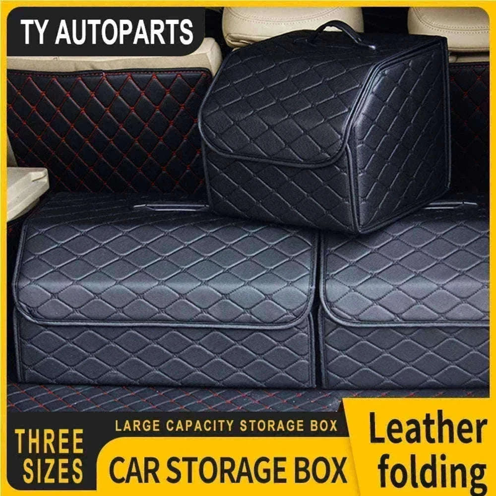Car Trunk Organizer Box Large Capacity Foldable PU Storage Bag-golf S