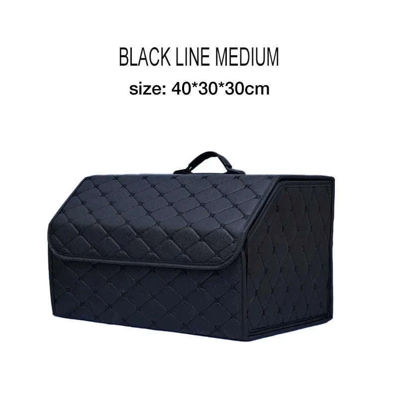 Car Trunk Organizer Box Large Capacity Foldable PU Storage Bag-golf S