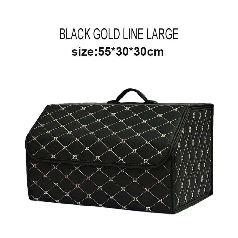 Car Trunk Organizer Box Large Capacity Foldable PU Storage Bag-golf S