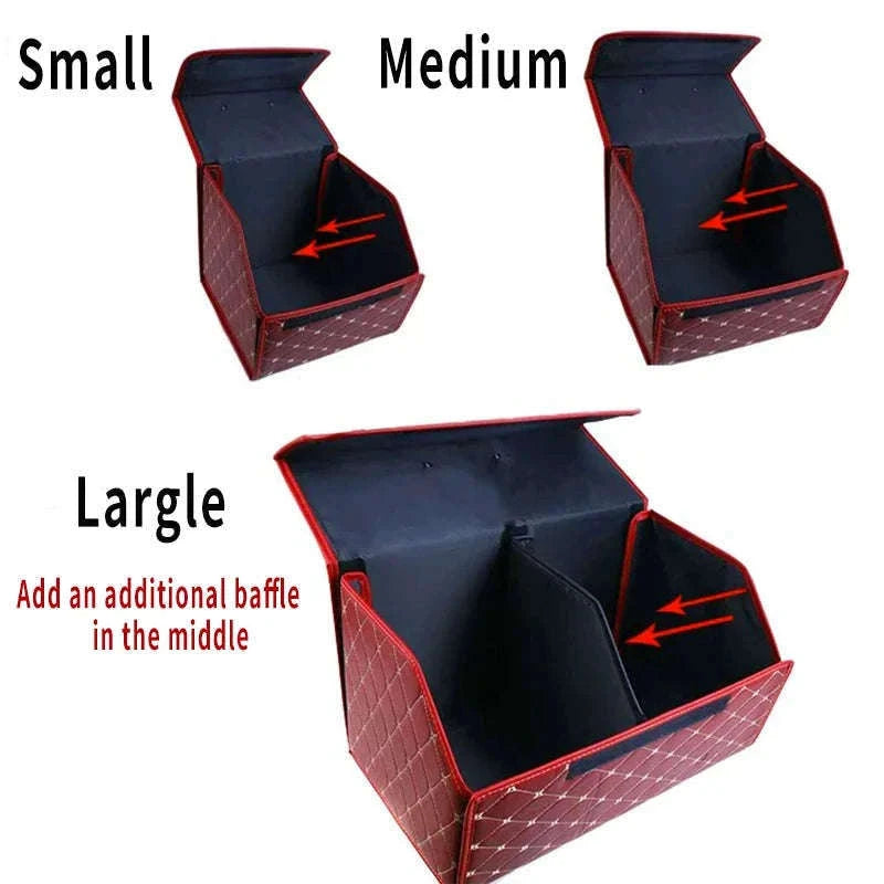 Car Trunk Organizer Box Large Capacity Foldable PU Storage Bag-golf S