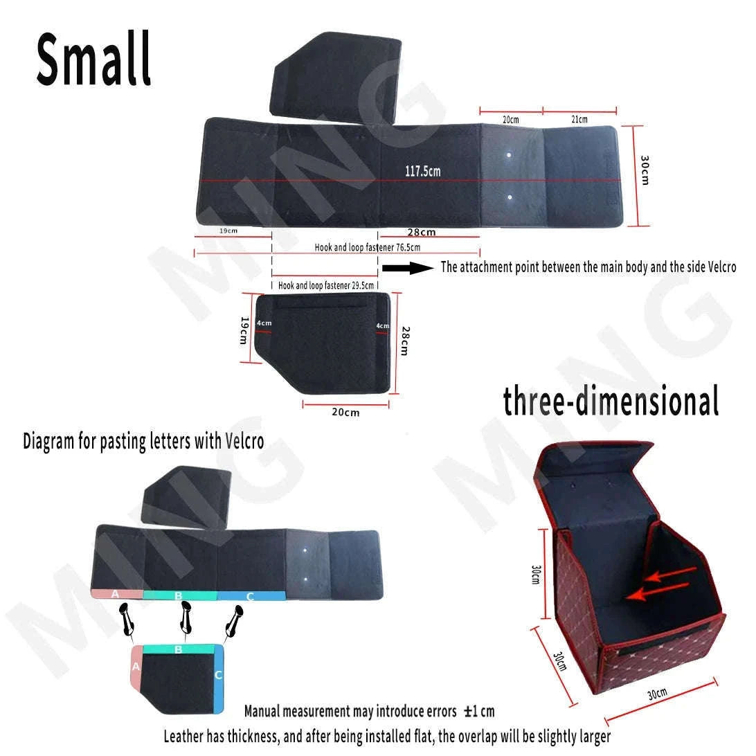 Car Trunk Organizer Box Large Capacity Foldable PU Storage Bag-golf S