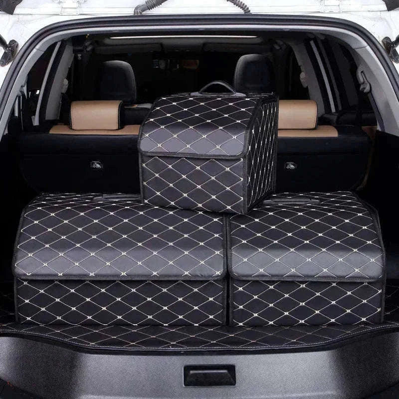 Car Trunk Organizer Box Large Capacity Foldable PU Storage Bag-golf S
