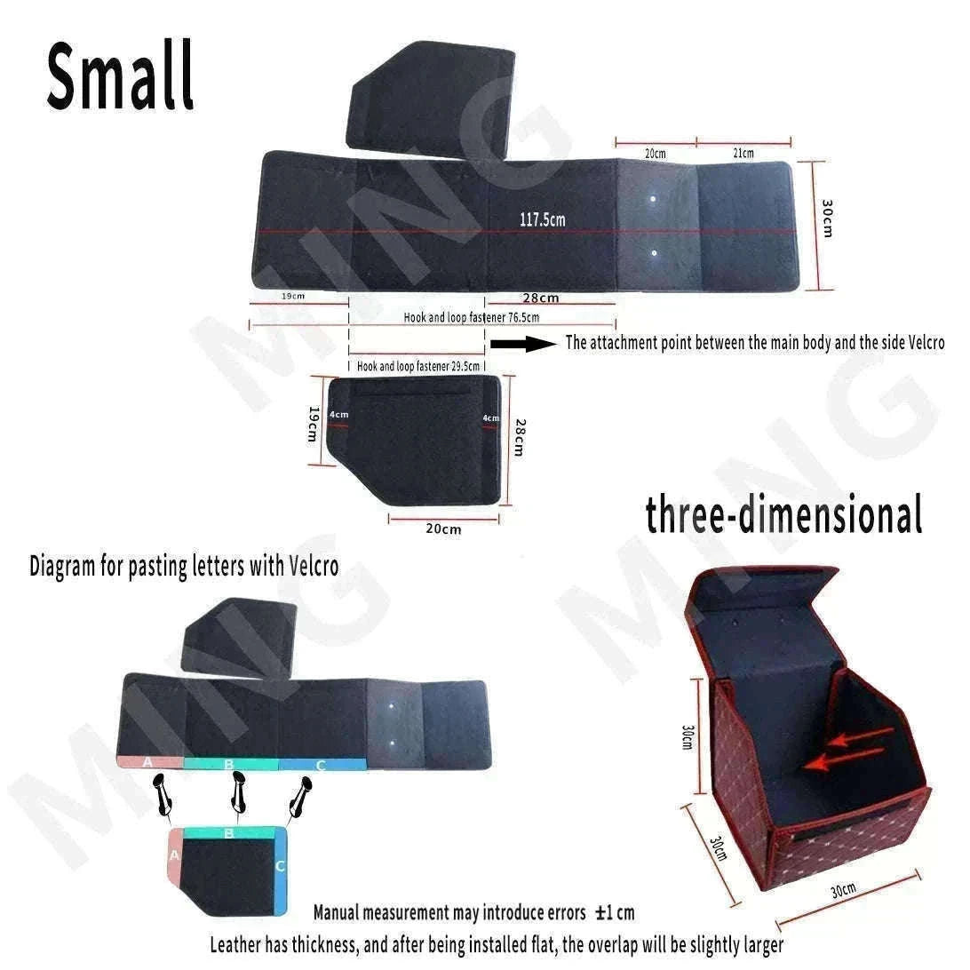 Car Trunk Organizer Box Large Capacity Foldable PU Storage Bag-golf S