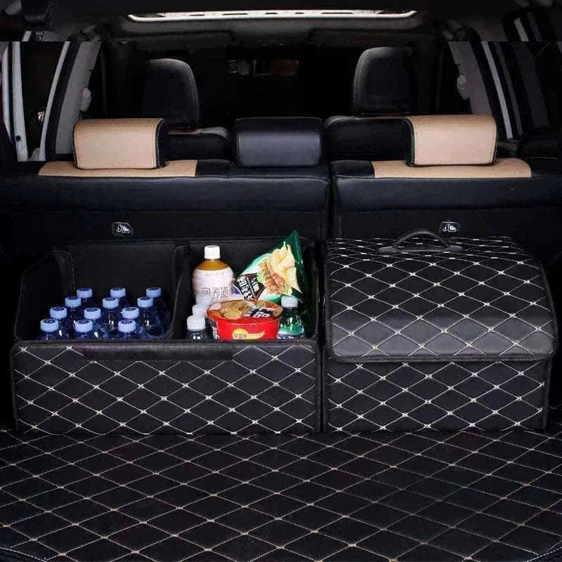 Car Trunk Organizer Box Large Capacity Foldable PU Storage Bag-golf S