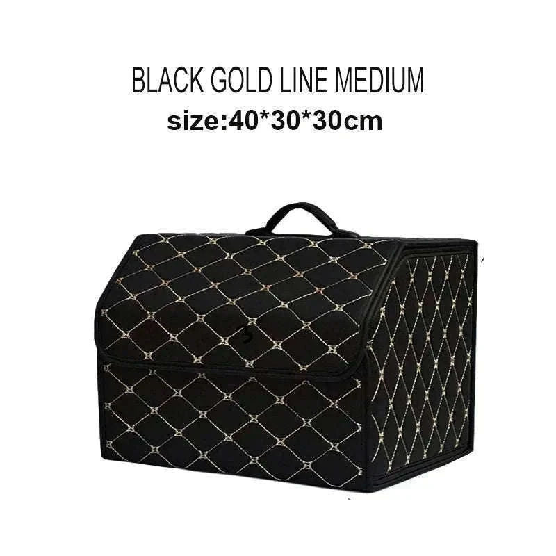 Car Trunk Organizer Box Large Capacity Foldable PU Storage Bag-golf S