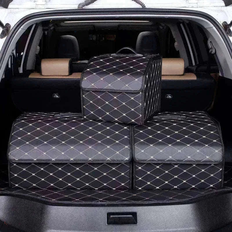 Car Trunk Organizer Box Large Capacity Foldable PU Storage Bag-golf S