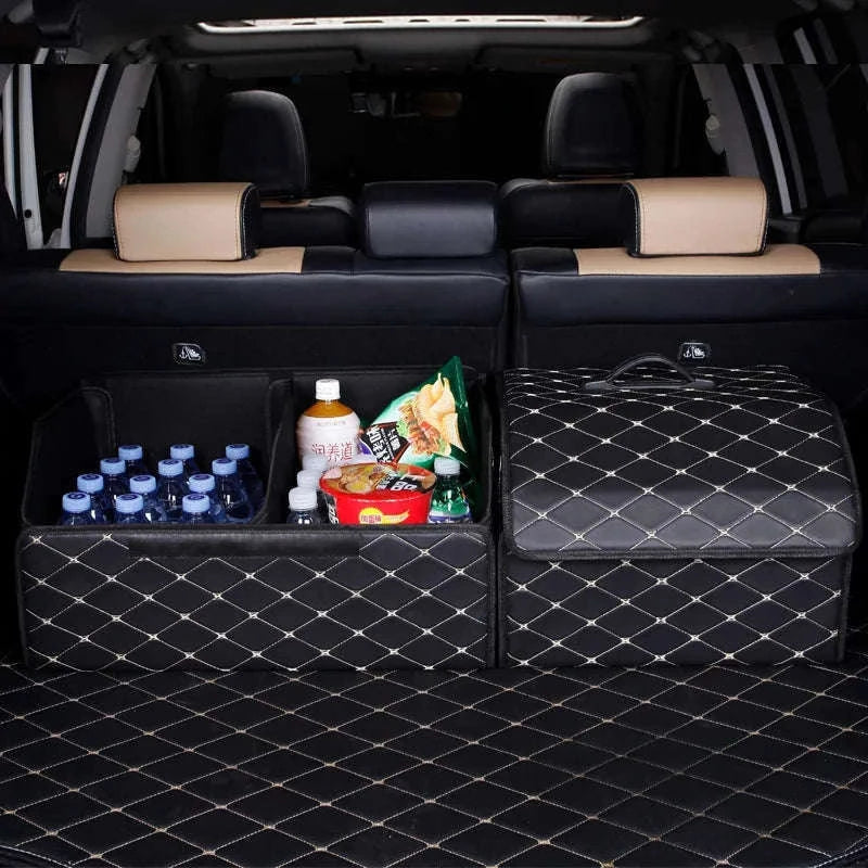 Car Trunk Organizer Box Large Capacity Foldable PU Storage Bag-golf S