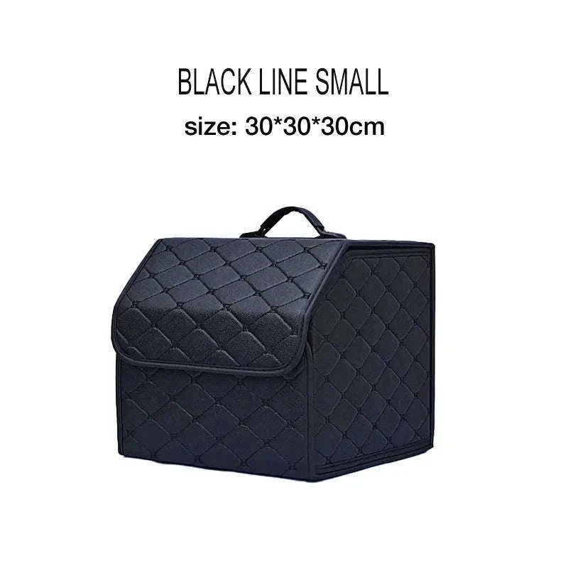 Car Trunk Organizer Box Large Capacity Foldable PU Storage Bag-golf S