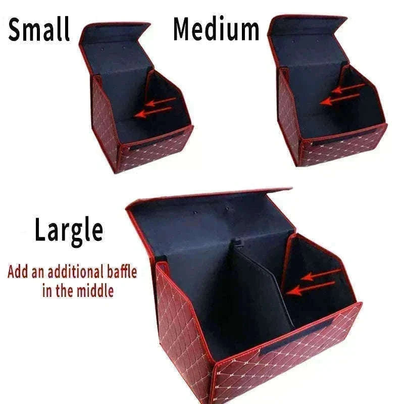 Car Trunk Organizer Box Large Capacity Foldable PU Storage Bag-golf S