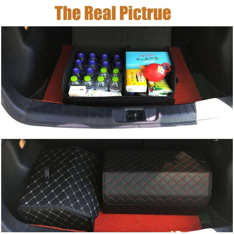 Car Trunk Organizer Box, Large Capacity, Folding Storage Bag-Red L