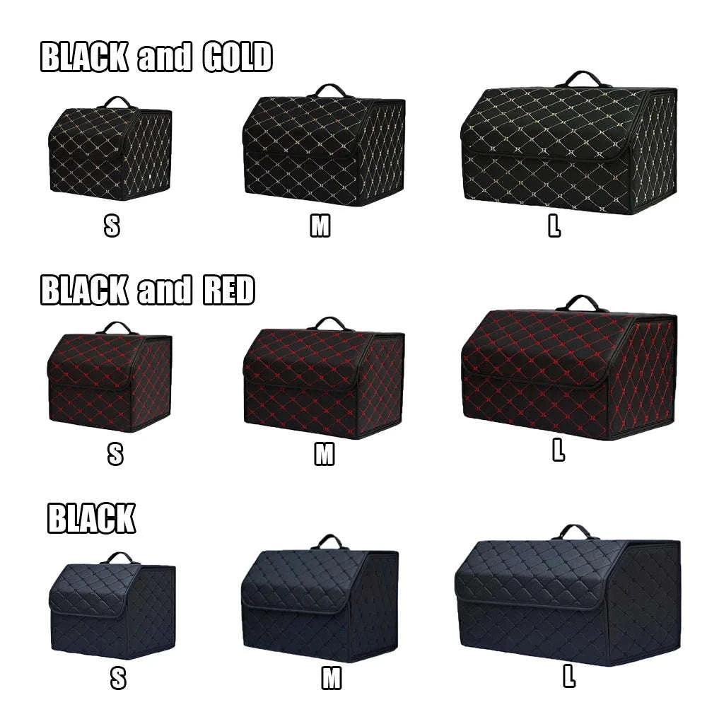 Car Trunk Organizer Box, Large Capacity, Folding Storage Bag-Red L