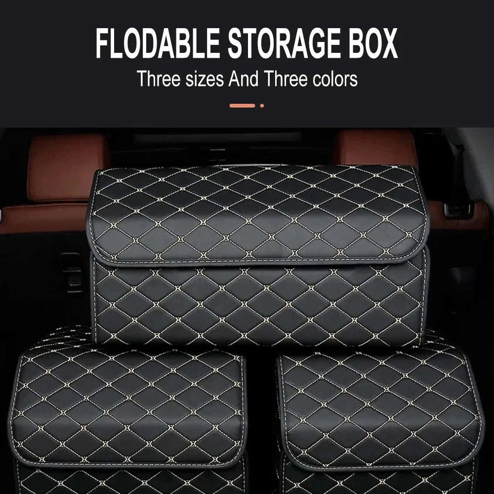 Car Trunk Organizer Box, Large Capacity, Folding Storage Bag-Red L