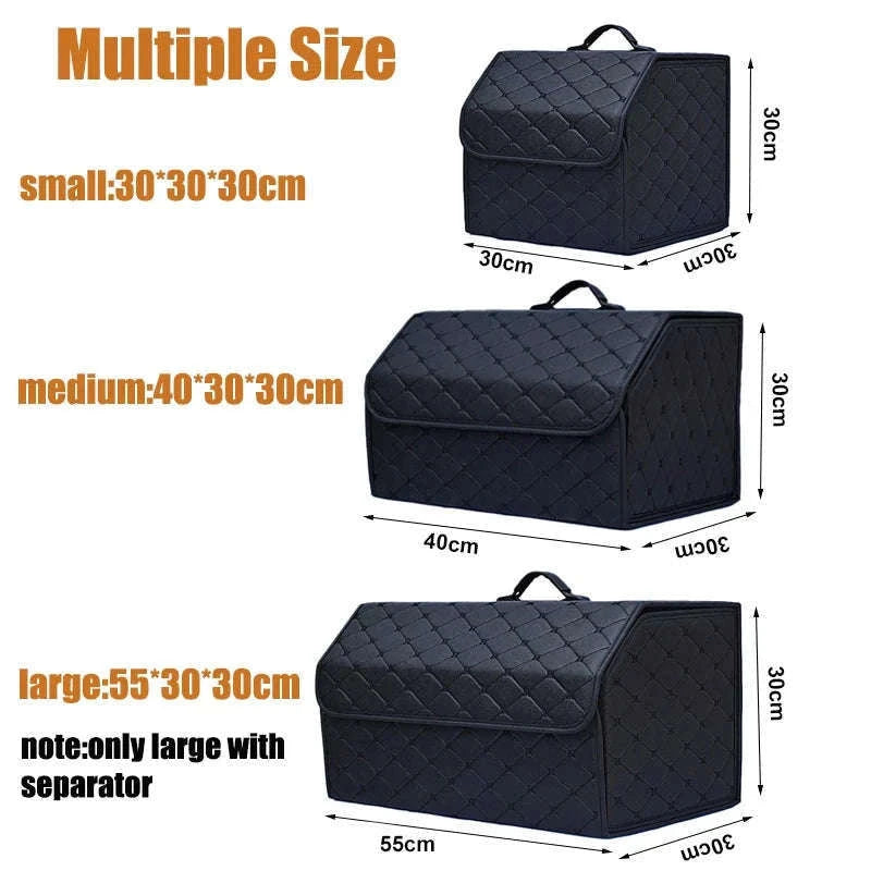 Car Trunk Organizer Box, Large Capacity, Folding Storage Bag-Red L