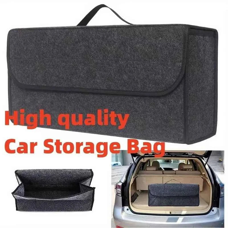 Car Trunk Organizer Soft Felt Storage Box-Gray-50-15-24cm