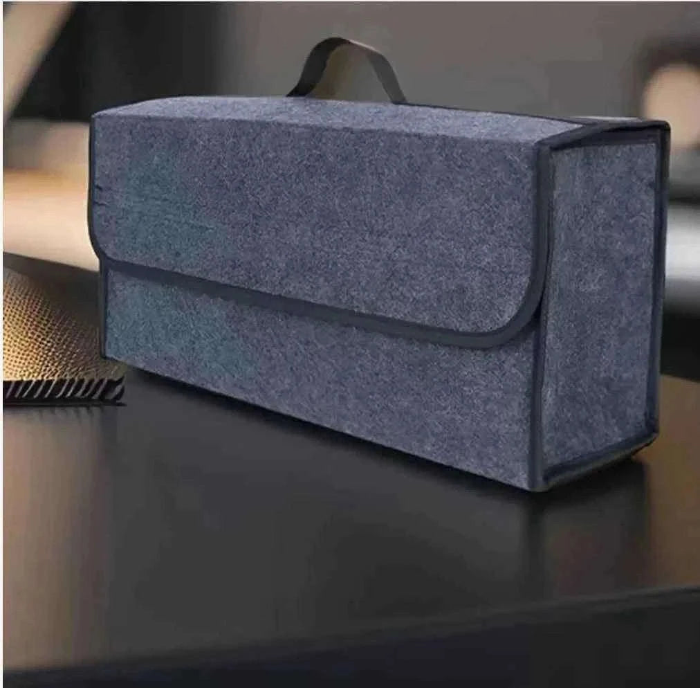 Car Trunk Organizer Soft Felt Storage Box-Gray-50-15-24cm