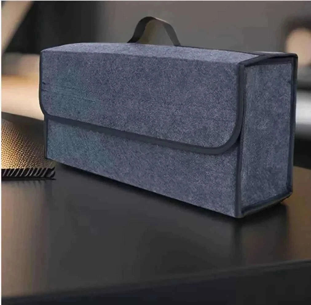 Car Trunk Organizer Soft Felt Storage Box-Gray-50-15-24cm