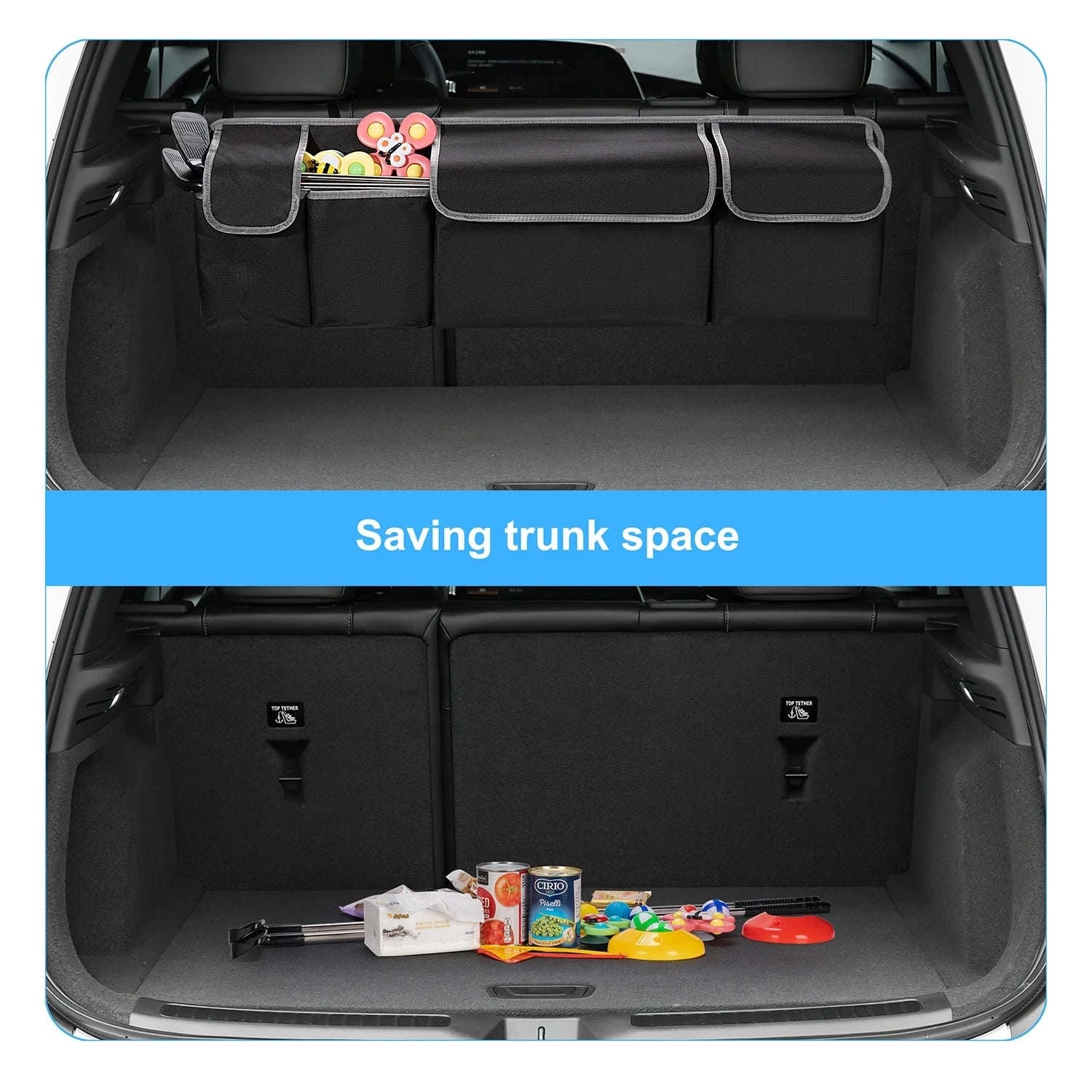 Car Trunk Organizer with 4 Pockets 39x14 Inch-1PCS