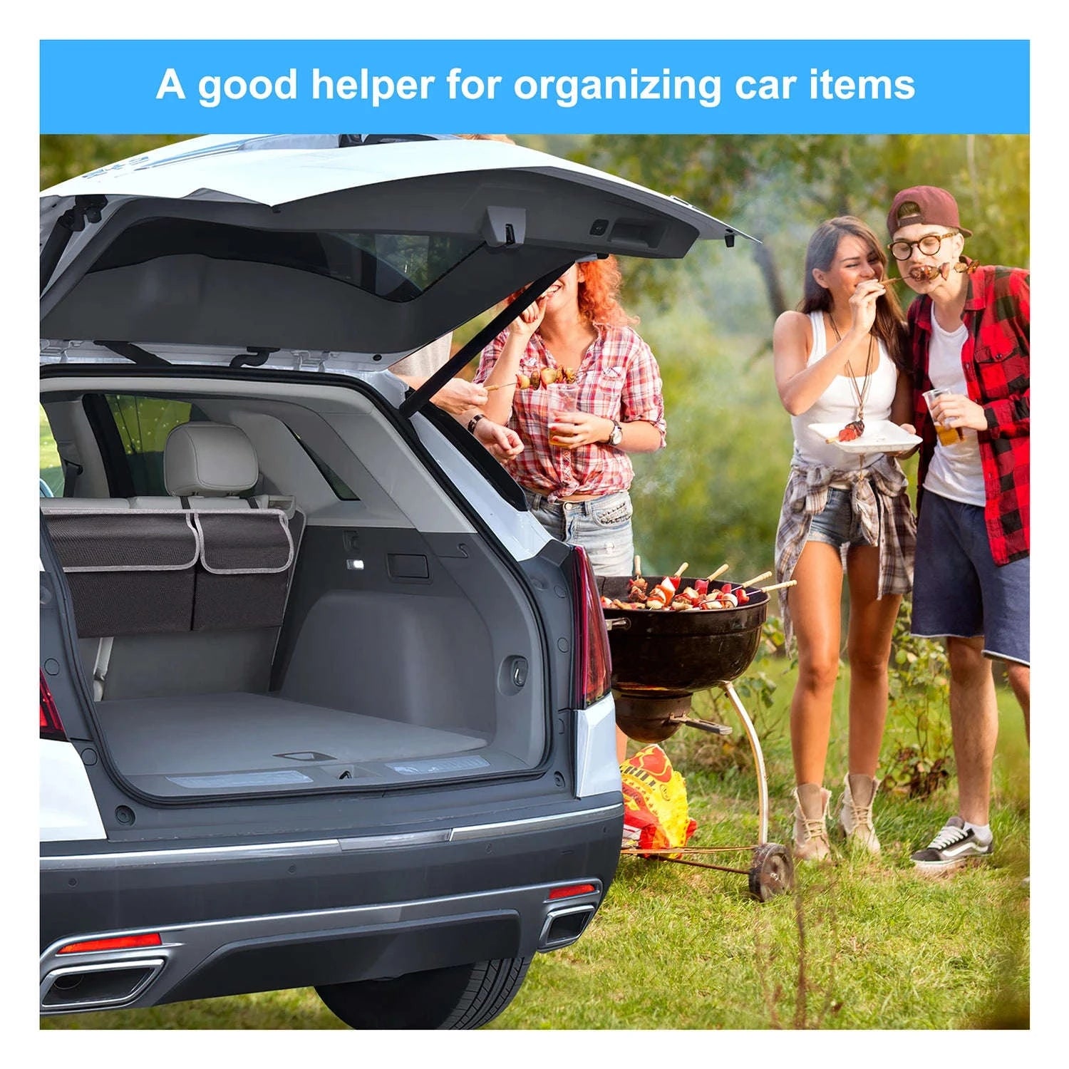 Car Trunk Organizer with 4 Pockets 39x14 Inch-1PCS