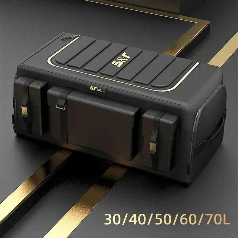Car Trunk Storage Organizer With Lid, 70L Folding Oxford Cloth Storage Box-70L