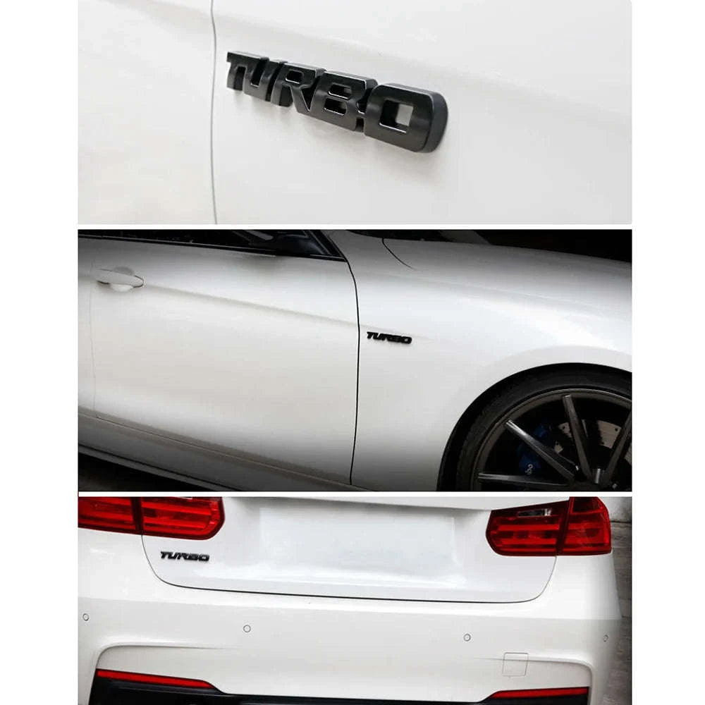 Car Turbo Boost 3D Metal Emblem Badge Sticker-Red